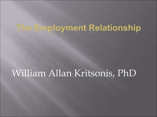The Employment Relationship ,[object Object]