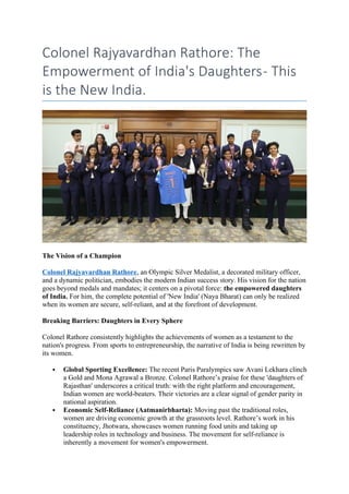 Ltcol Ramesh Rathore Family The Empowerment of India's Daughters - This is the New India..docx
