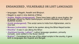 Magahi Language Script The Endangered And Extinct Languages Of India.pptx
