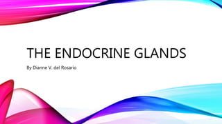 THE ENDOCRINE GLANDS
By Dianne V. del Rosario
 