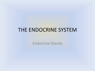 THE ENDOCRINE SYSTEM

    Endocrine Glands
 