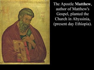 Some of the greatest
names in early
Church history were
Africans, including
St. Augustine
of Hippo,
Clement of
Alexandria,...