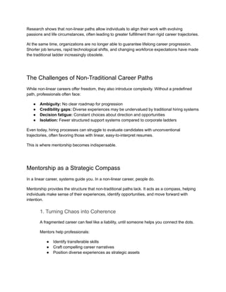 The End of Linear Careers: Leveraging Mentorship for Navigating Non ...