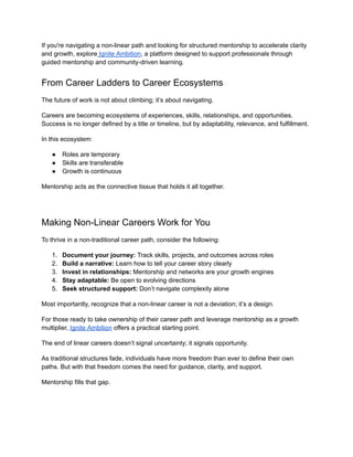 The End of Linear Careers: Leveraging Mentorship for Navigating Non ...