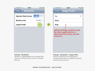 On more teeny button...                                 Usage Proﬁles
Add an extra button that launches a ‘Usage          ...