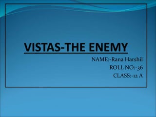 NAME:-Rana Harshil
ROLL NO:-36
CLASS:-12 A
 