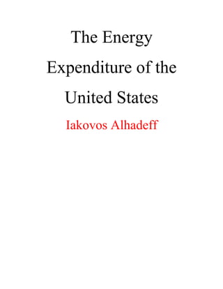 The Energy
Expenditure of the
United States
Iakovos Alhadeff
 
