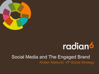 Social Media and The Engaged Brand Amber Naslund, VP Social Strategy 