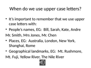 Upper Case Sign Examples Understanding Upper and Lower Case Letters in the English Alphabet | PPTX