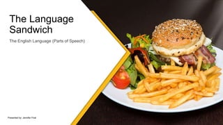 The English Language (Parts of Speech)
The Language
Sandwich
Presented by: Jennifer Firat
 