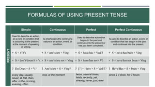 The english present tense | PPTX