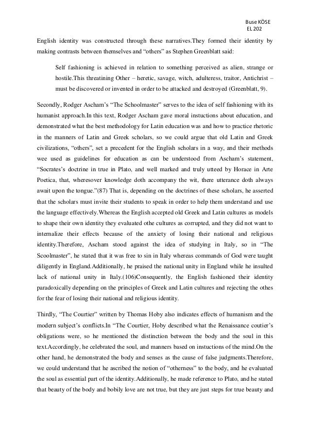 The English Renaissance SelfFashioning