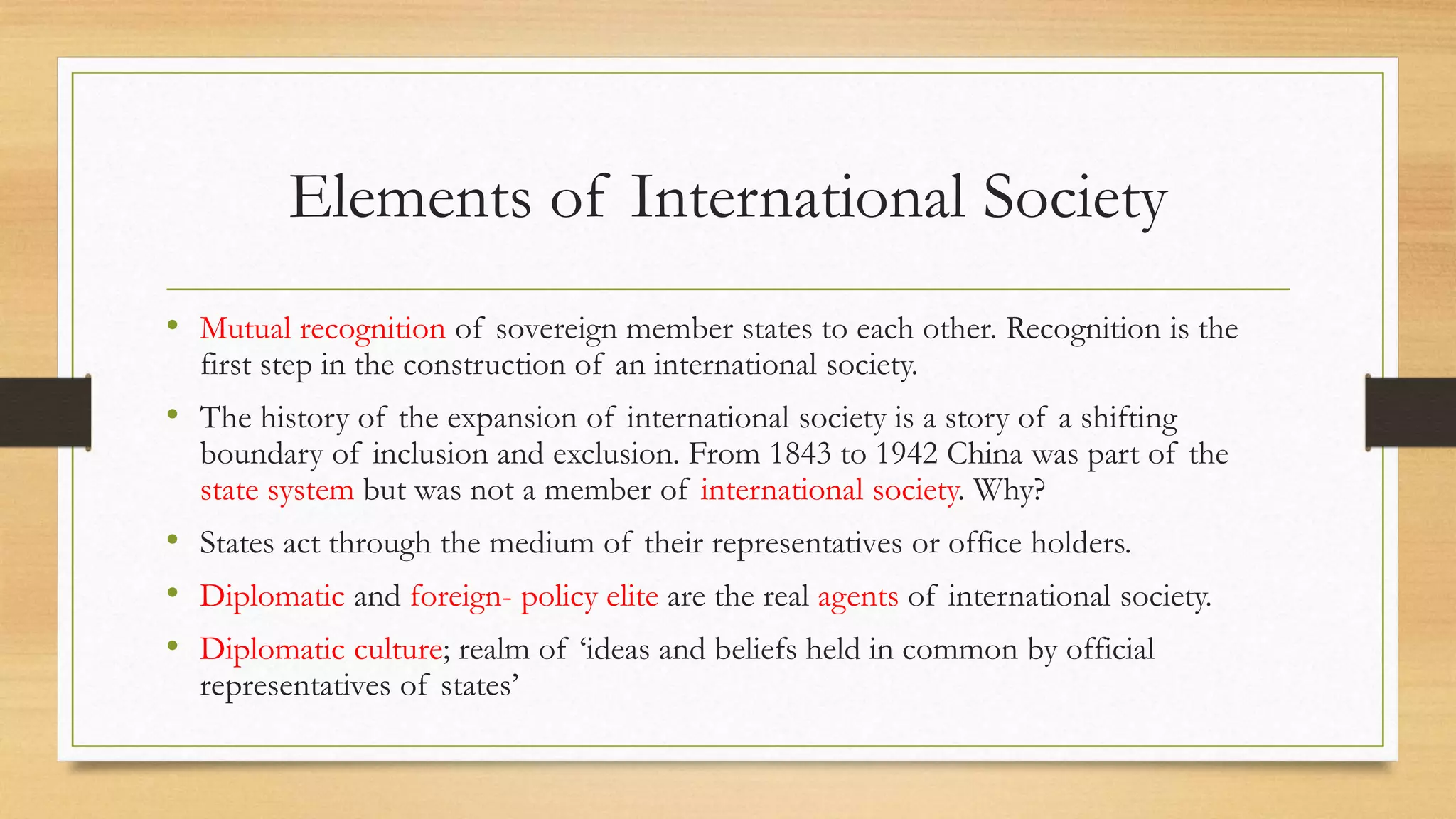 The English school of International Relations | PPTX