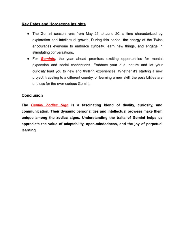 The Enigmatic Gemini: Unveiling the Dual Personalities | PDF