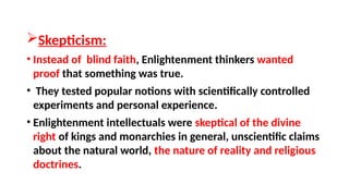 THE ENLIGHTENMENT: Concept, Ideas, Themes and Important Thinkers | PPTX