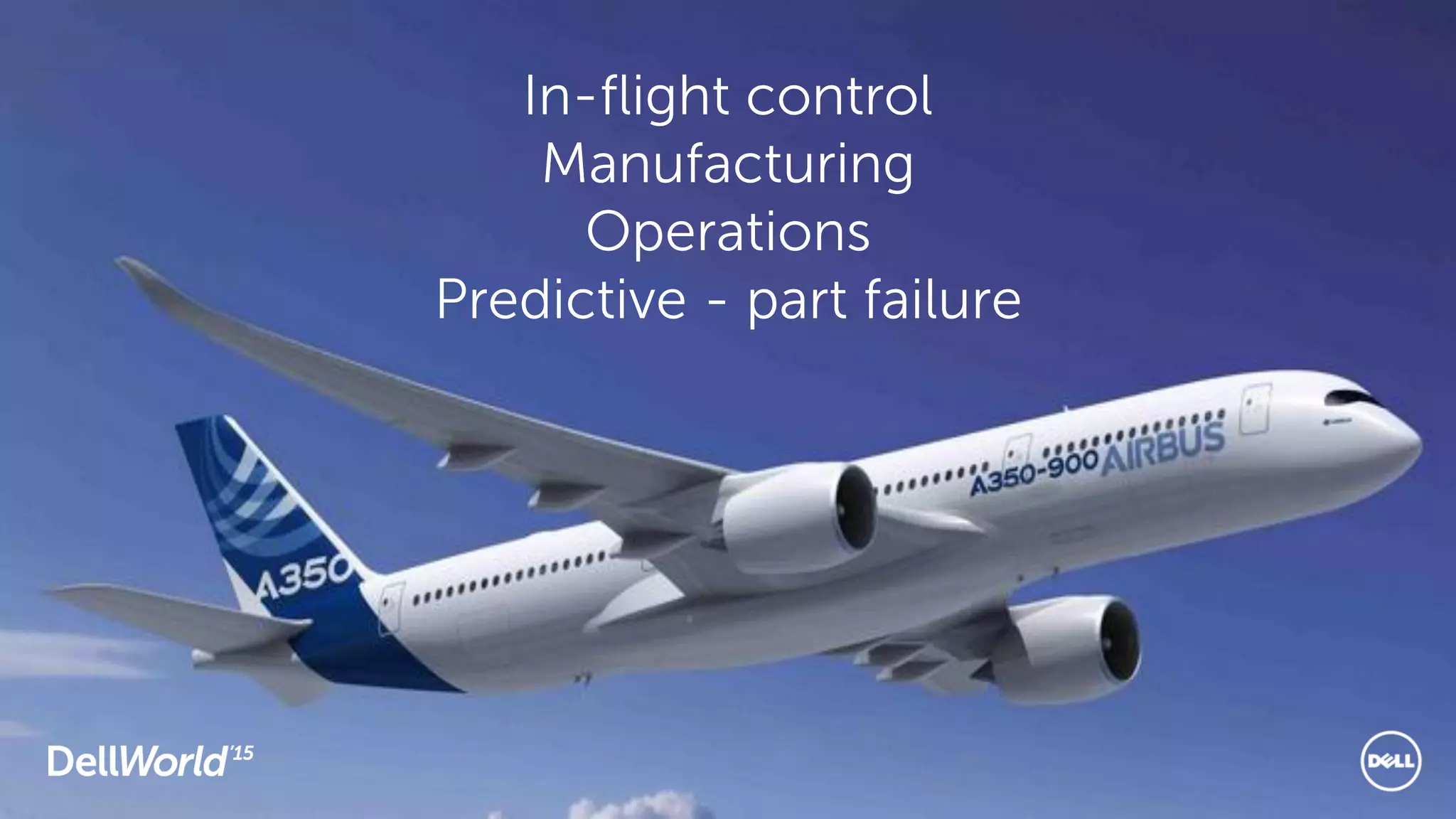 In-flight control
Manufacturing
Operations
Predictive - part failure
 