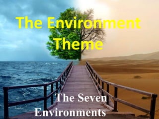 The Environment
Theme
The Seven
Environments
 