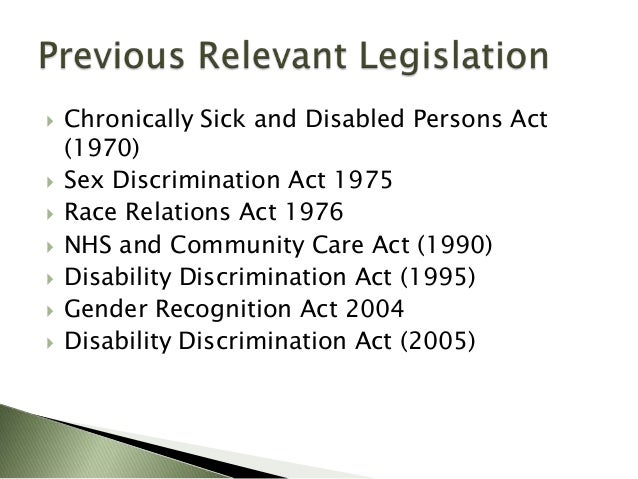 the equality act 2010 disability regulations power point disability act 2005