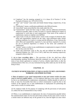 The Equal Remuneration Act 1976 | PDF