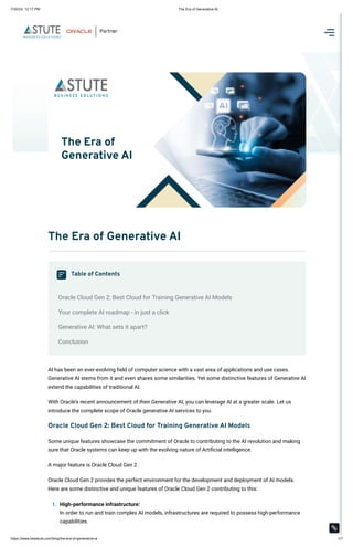 The Era of Generative AI | Astute Business | PDF