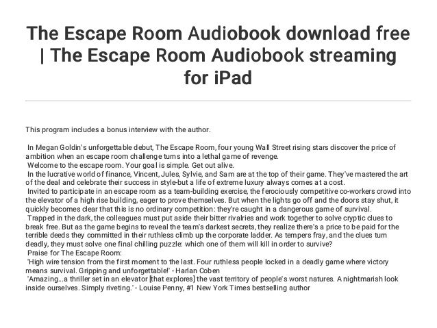 The Escape Room Audiobook download free | The Escape Room Audiobook s…