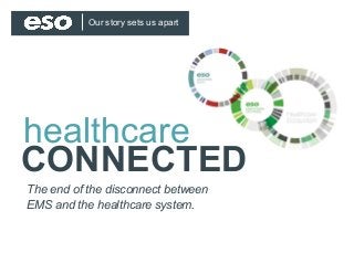 Our story sets us apart

healthcare
CONNECTED
The end of the disconnect between
EMS and the healthcare system.

 