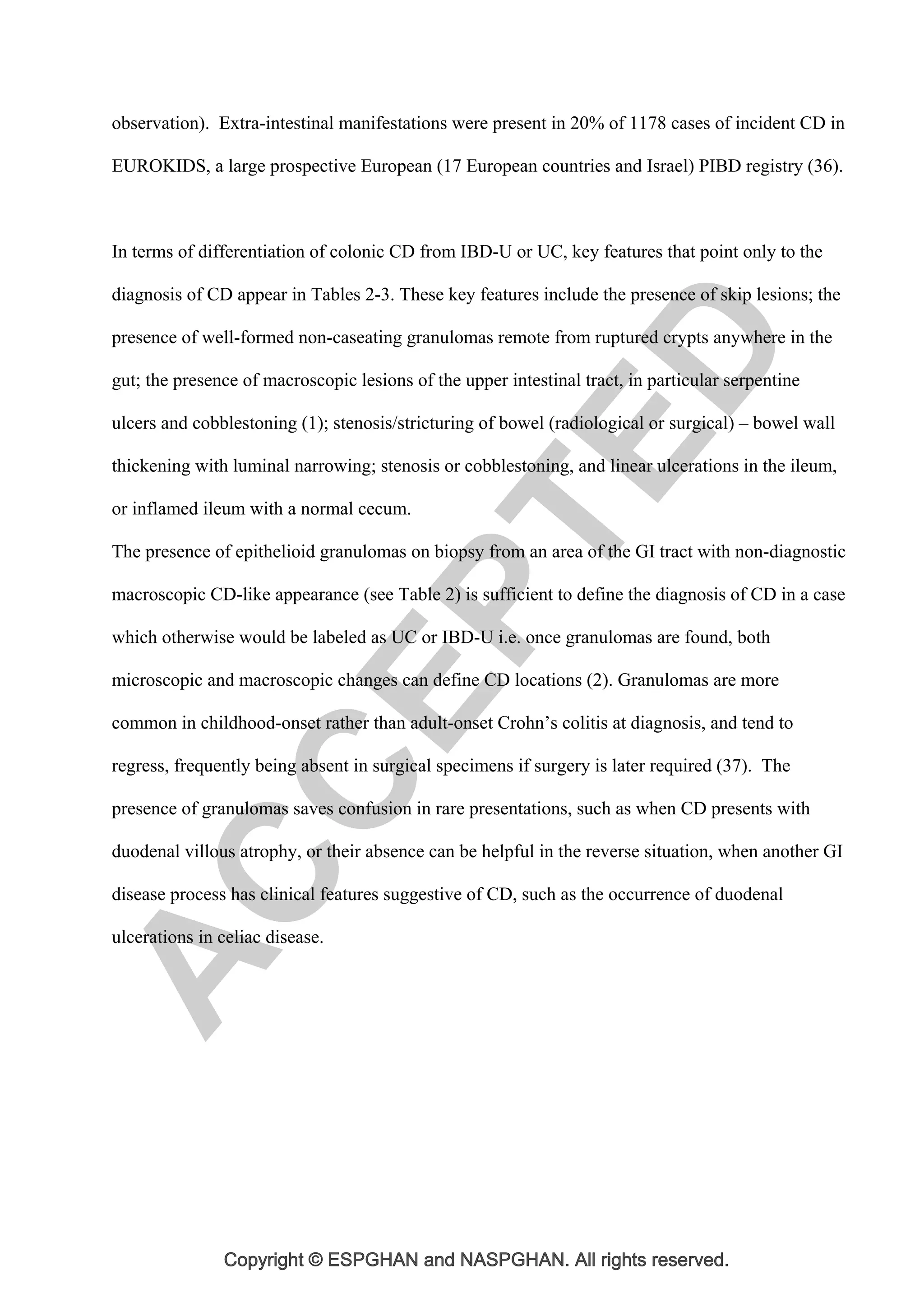 Gallery Detail: The Espghan Revised Porto Criteria For The Diagnosis Of Inflammatory