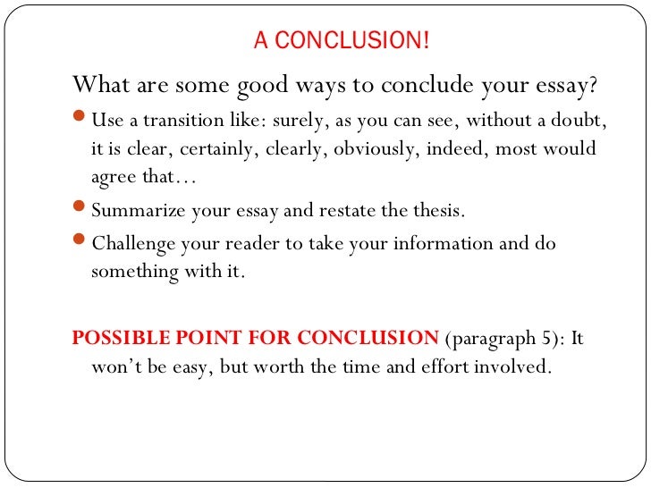 Good phrases to conclude an essay