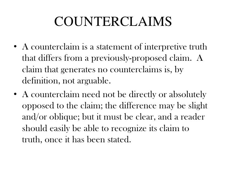 define counterclaim in an argument essay