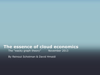The essence of cloud economics
The “wacky graph theory” November 2013
By Reinout Schotman & David Hmaidi
 