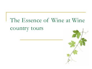 The Essence of Wine at Wine
country tours
 
