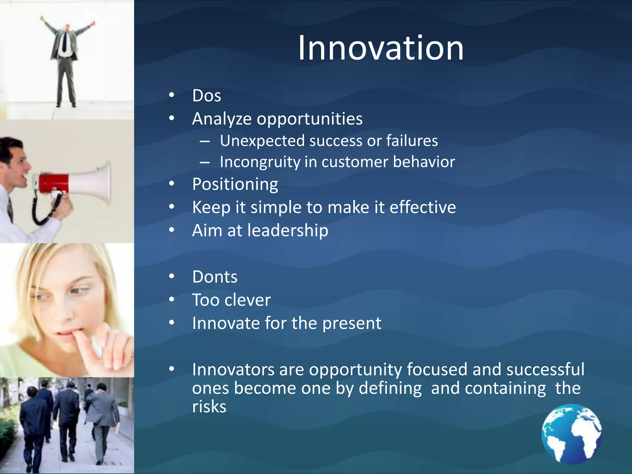 Characteristics of an entrepreneurDecisiveDecisive even with insufficient dataDecisive even when mistake proneDecisive but learns from mistakes even when mistake proneTradition counts only when it makes senseOwns the result