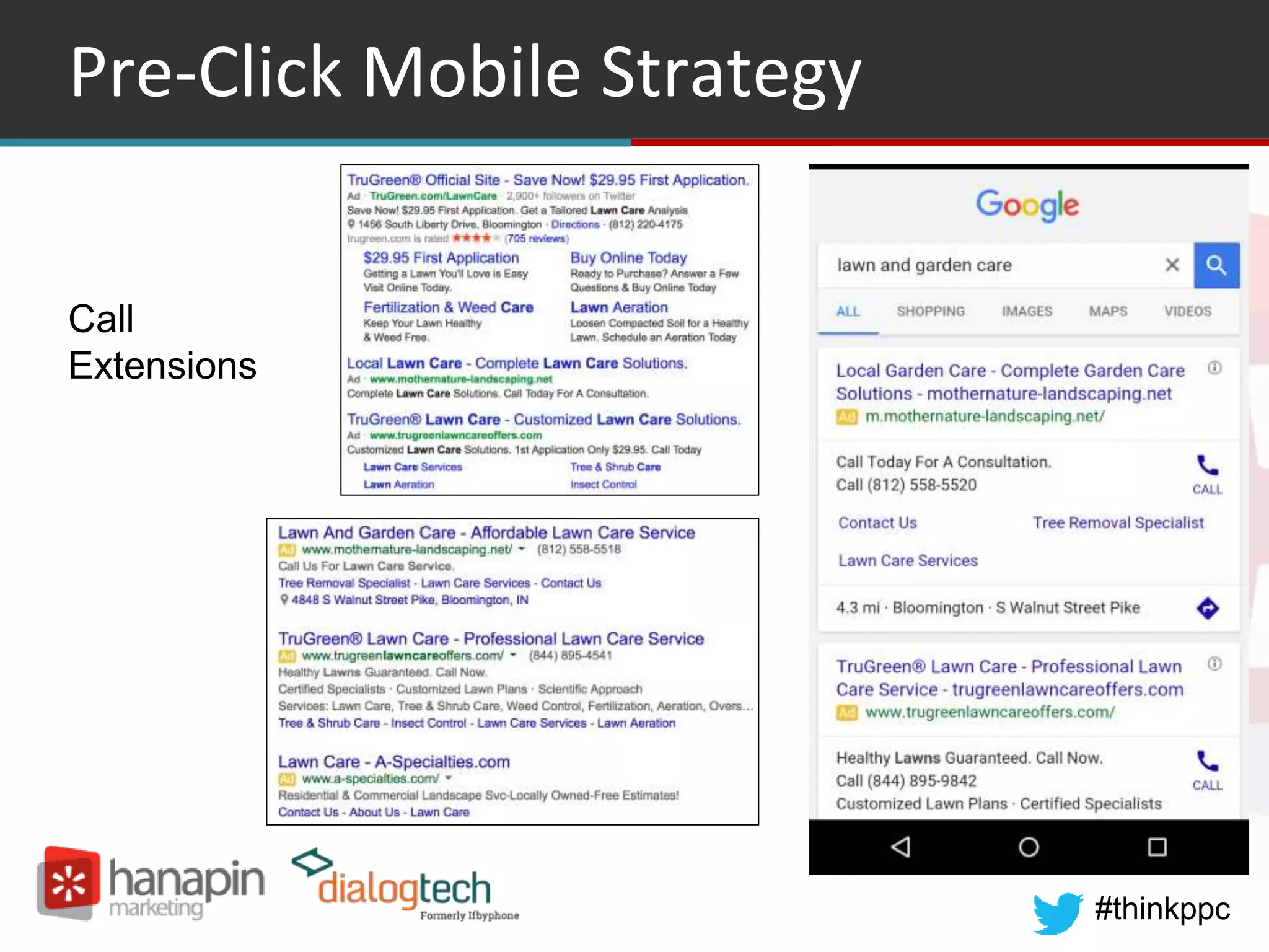 #thinkppc
Pre-Click Mobile Strategy
Call
Extensions
 