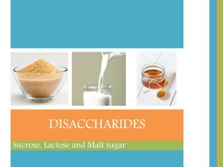 Polysaccharide, which literally means
much sugar, is a polymer of linked
monosaccharides.
 Starch is the storage polysaccharide
formed by plants as starchy foods like
grains and root vegetables (potatoes and
carrots).
 Glycogen is found in animal tissues like
in the muscles and the liver.
 