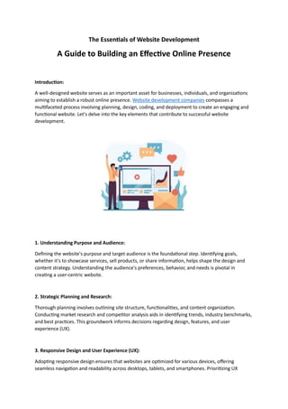 The Essentials of Website Development.docx