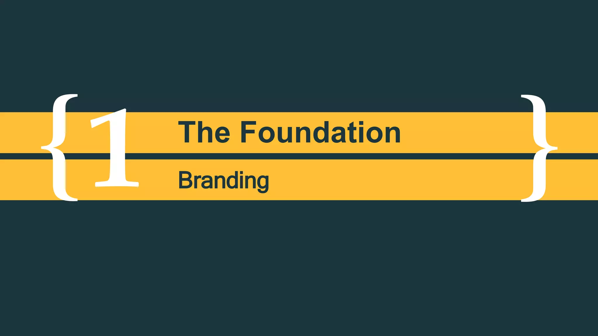 { }1 The Foundation
Branding
 