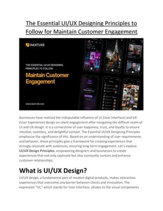 The Essential UIUX Designing Principles to Follow for Maintain Customer ...