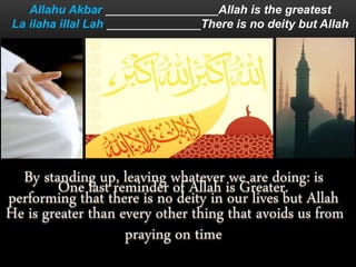 Allahu Akbar Allah is the greatest
La ilaha illal Lah There is no deity but Allah
 