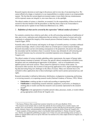 Paper on "The Ethical conduct of Science" by Professor Sheryl L ...