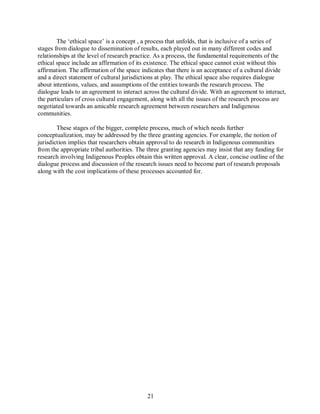 The ethics of research involving indigenous peoples | PDF