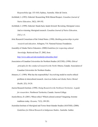 The ethics of research involving indigenous peoples | PDF