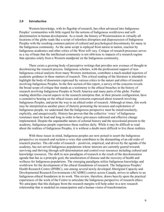 The ethics of research involving indigenous peoples | PDF