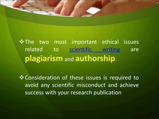 The Ethics of Scientific Paper Writing | PPTX