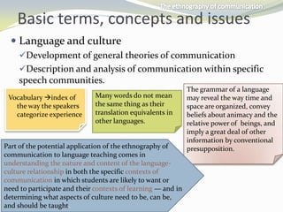 The ethnography of communication | PPTX
