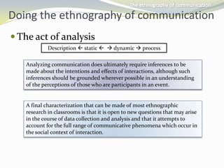 The ethnography of communication | PPTX