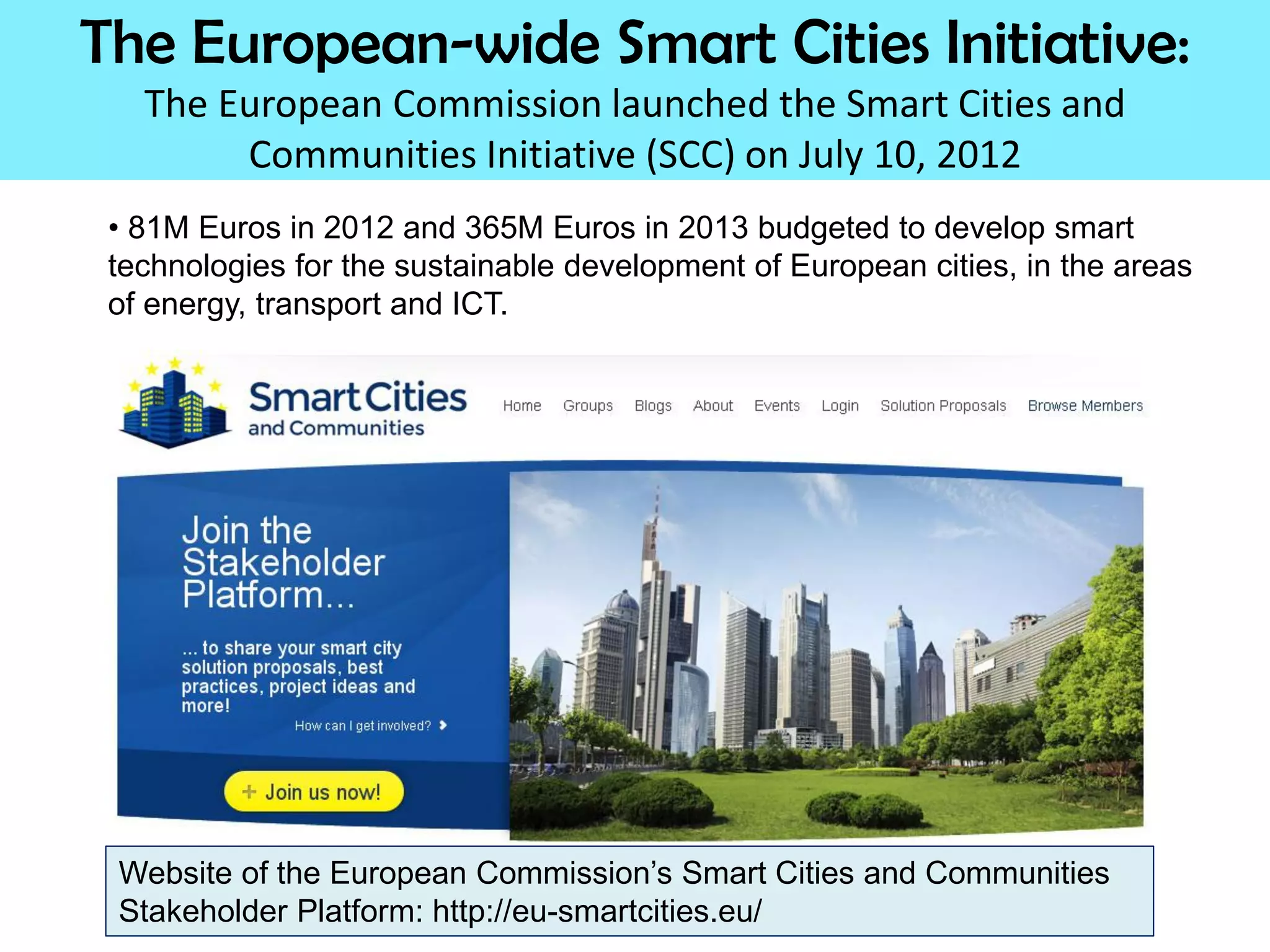 The European-wide and Worldwide Smart Cities Initiatives | PDF