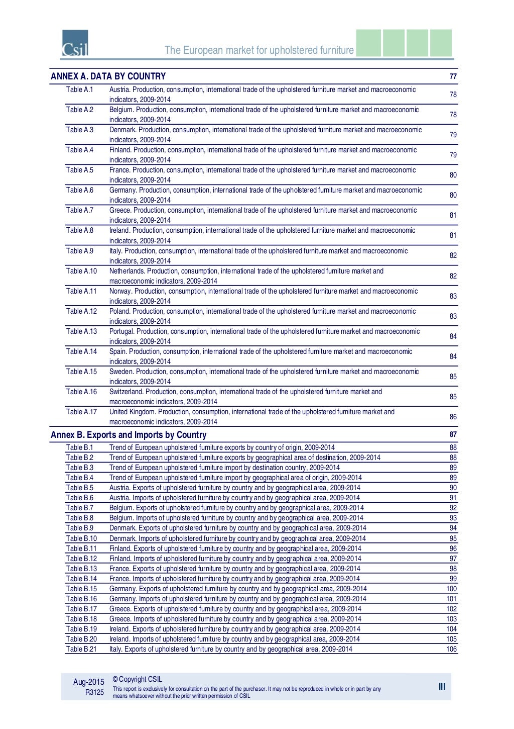 The European market for upholstered furniture - Market research by CS…