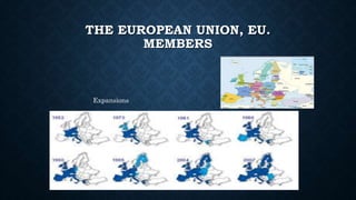 THE EUROPEAN UNION, EU.
MEMBERS
Expansions
 