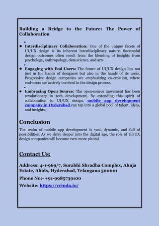 The Evolutionary Role of UIUX Design Companies in Shaping the Future | PDF