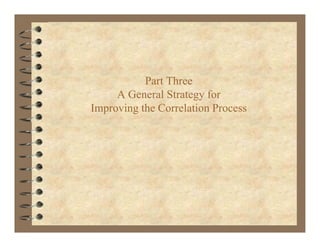Part Three
                 h
     A General Strategy for
Improving the Correlation Process
 